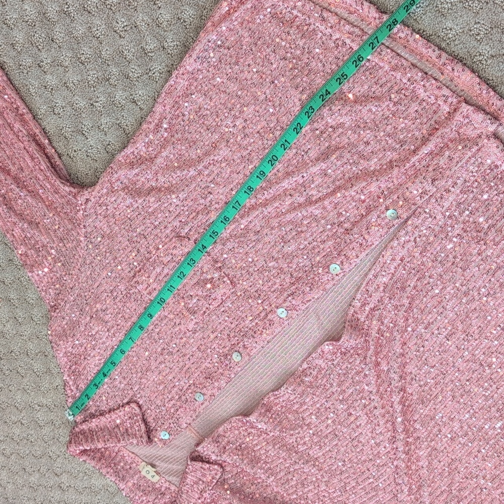 Pol Pink Sequenced Long Sleeve Button Down Cover … - image 6